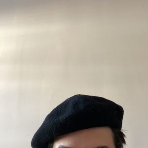 Black Wool Beret
